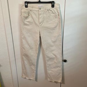 LOFT cream straight crop ankle jeans size 8